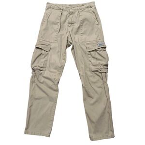 YoungLA Cargo Pants Mens Size 32 (Fits 30x32) Utility Work Pockets Stretch Beige